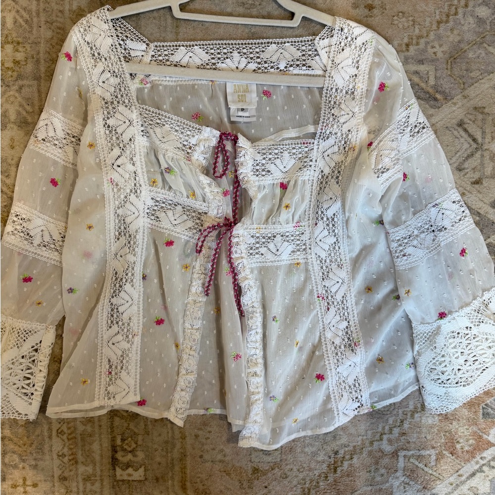 Ana Sui Arcadia Blouse XS Boho NWOT - Picture 3 of 4